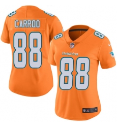 Women's Nike Miami Dolphins #88 Leonte Carroo Limited Orange Rush Vapor Untouchable NFL Jersey