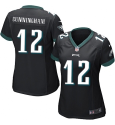 Women's Nike Philadelphia Eagles #12 Randall Cunningham Game Black Alternate NFL Jersey