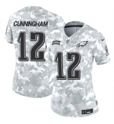 Women's Philadelphia Eagles #12 Randall Cunningham 2024 F.U.S.E Arctic Camo Salute To Service Limited Stitched Jersey(Run Small)