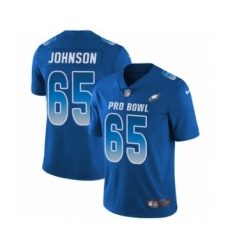 Men's Philadelphia Eagles #65 Lane Johnson Limited Royal Blue NFC 2019 Pro Bowl Football Jersey