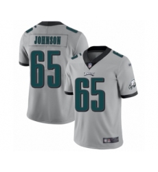 Men's Philadelphia Eagles #65 Lane Johnson Limited Silver Inverted Legend Football Jersey