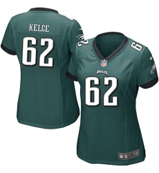 Women's Nike Philadelphia Eagles #62 Jason Kelce Game Midnight Green Team Color NFL Jersey