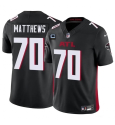 Men's Atlanta Falcons #70 Jake Matthews Black 2024 F.U.S.E With 4-Star C Vapor Untouchable Limited Stitched Football Jersey