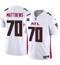 Men's Atlanta Falcons #70 Jake Matthews White 2024 F.U.S.E With 4-Star C Vapor Untouchable Limited Stitched Football Jersey