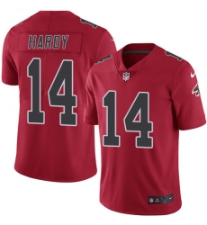 Men's Nike Atlanta Falcons #14 Justin Hardy Limited Red Rush Vapor Untouchable NFL Jersey