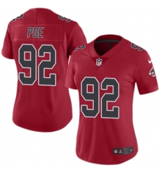 Women's Nike Atlanta Falcons #92 Dontari Poe Limited Red Rush Vapor Untouchable NFL Jersey