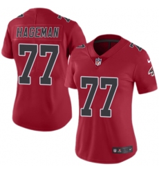 Women's Nike Atlanta Falcons #77 Ra'Shede Hageman Limited Red Rush Vapor Untouchable NFL Jersey