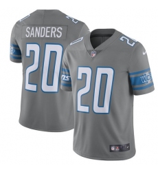 Men's Nike Detroit Lions #20 Barry Sanders Limited Steel Rush Vapor Untouchable NFL Jersey