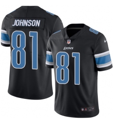 Men's Nike Detroit Lions #81 Calvin Johnson Limited Black Rush Vapor Untouchable NFL Jersey