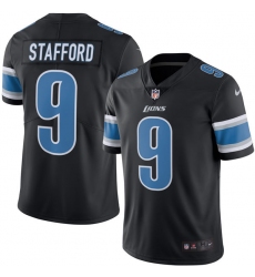 Men's Nike Detroit Lions #9 Matthew Stafford Limited Black Rush Vapor Untouchable NFL Jersey