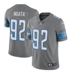 Men's Nike Detroit Lions #92 Haloti Ngata Limited Steel Rush Vapor Untouchable NFL Jersey