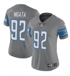 Women's Nike Detroit Lions #92 Haloti Ngata Limited Steel Rush Vapor Untouchable NFL Jersey