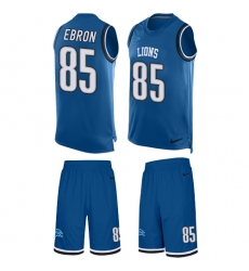 Men's Nike Detroit Lions #85 Eric Ebron Limited Light Blue Tank Top Suit NFL Jersey