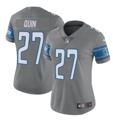 Women's Nike Detroit Lions #27 Glover Quin Limited Steel Rush Vapor Untouchable NFL Jersey