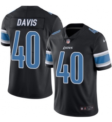 Men's Nike Detroit Lions #40 Jarrad Davis Limited Black Rush Vapor Untouchable NFL Jersey