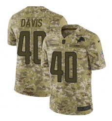 Men's Nike Detroit Lions #40 Jarrad Davis Limited Camo 2018 Salute to Service NFL Jersey
