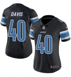 Women's Nike Detroit Lions #40 Jarrad Davis Limited Black Rush Vapor Untouchable NFL Jersey