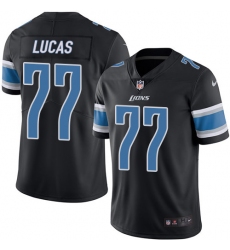 Youth Nike Detroit Lions #77 Cornelius Lucas Limited Black Rush Vapor Untouchable NFL Jersey