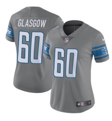 Women's Nike Detroit Lions #60 Graham Glasgow Limited Steel Rush Vapor Untouchable NFL Jersey