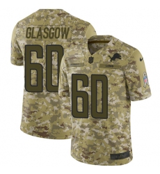 Youth Nike Detroit Lions #60 Graham Glasgow Limited Camo 2018 Salute to Service NFL Jersey