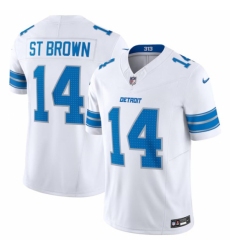 Youth Detroit Lions #14 Amon Ra St Brown White 2024 F U S E Vapor Limited Stitched Jersey