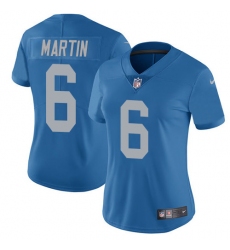 Women's Nike Detroit Lions #6 Sam Martin Elite Blue Alternate NFL Jersey