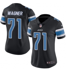 Women's Nike Detroit Lions #71 Ricky Wagner Limited Black Rush Vapor Untouchable NFL Jersey