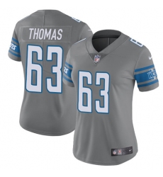 Women's Nike Detroit Lions #63 Brandon Thomas Limited Steel Rush Vapor Untouchable NFL Jersey