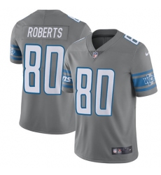 Men's Nike Detroit Lions #80 Michael Roberts Limited Steel Rush Vapor Untouchable NFL Jersey