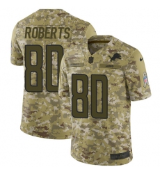 Youth Nike Detroit Lions #80 Michael Roberts Limited Camo 2018 Salute to Service NFL Jersey