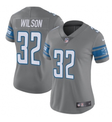 Women's Nike Detroit Lions #32 Tavon Wilson Limited Steel Rush Vapor Untouchable NFL Jersey