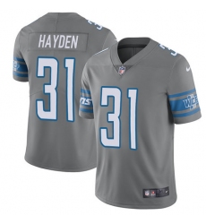 Youth Nike Detroit Lions #31 D.J. Hayden Limited Steel Rush Vapor Untouchable NFL Jersey