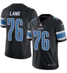 Men's Nike Detroit Lions #76 T.J. Lang Limited Black Rush Vapor Untouchable NFL Jersey