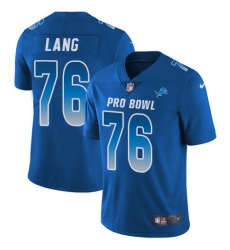 Men's Nike Detroit Lions #76 T.J. Lang Limited Royal Blue 2018 Pro Bowl NFL Jersey