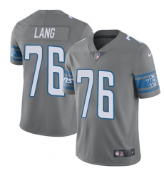 Men's Nike Detroit Lions #76 T.J. Lang Limited Steel Rush Vapor Untouchable NFL Jersey