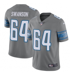 Youth Nike Detroit Lions #64 Travis Swanson Limited Steel Rush Vapor Untouchable NFL Jersey