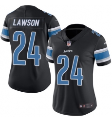 Women's Nike Detroit Lions #24 Nevin Lawson Limited Black Rush Vapor Untouchable NFL Jersey