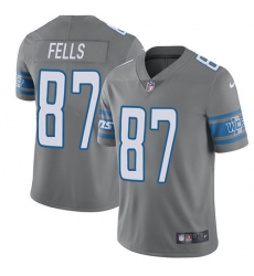 Youth Nike Detroit Lions #87 Darren Fells Limited Steel Rush Vapor Untouchable NFL Jersey