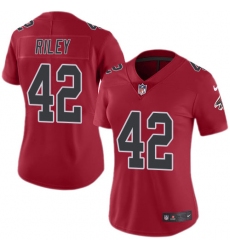 Women's Nike Atlanta Falcons #42 Duke Riley Limited Red Rush Vapor Untouchable NFL Jersey