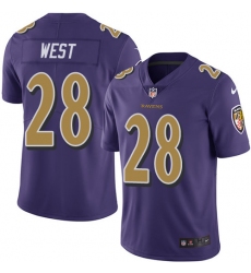 Men's Nike Baltimore Ravens #28 Terrance West Limited Purple Rush Vapor Untouchable NFL Jersey