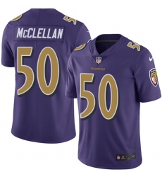 Youth Nike Baltimore Ravens #50 Albert McClellan Limited Purple Rush Vapor Untouchable NFL Jersey