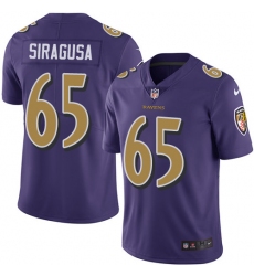 Youth Nike Baltimore Ravens #65 Nico Siragusa Limited Purple Rush Vapor Untouchable NFL Jersey