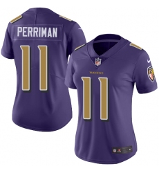 Women's Nike Baltimore Ravens #11 Breshad Perriman Limited Purple Rush Vapor Untouchable NFL Jersey