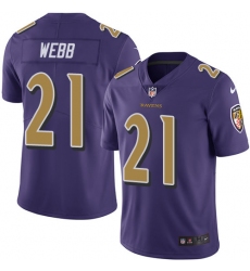 Men's Nike Baltimore Ravens #21 Lardarius Webb Limited Purple Rush Vapor Untouchable NFL Jersey