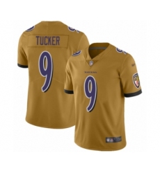 Women's Baltimore Ravens #9 Justin Tucker Limited Gold Inverted Legend Football Jersey Women's Baltimore Ravens #9 Justin Tucker Limited Gold Inverted Legend Football Jersey