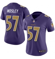 Women's Nike Baltimore Ravens #57 C.J. Mosley Limited Purple Rush Vapor Untouchable NFL Jersey