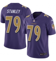 Men's Nike Baltimore Ravens #79 Ronnie Stanley Limited Purple Rush Vapor Untouchable NFL Jersey