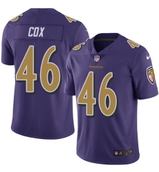 Men's Nike Baltimore Ravens #46 Morgan Cox Limited Purple Rush Vapor Untouchable NFL Jersey