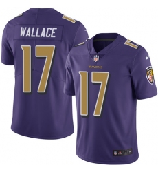 Men's Nike Baltimore Ravens #17 Mike Wallace Limited Purple Rush Vapor Untouchable NFL Jersey