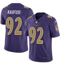 Men's Nike Baltimore Ravens #92 Bronson Kaufusi Elite Purple Rush Vapor Untouchable NFL Jersey